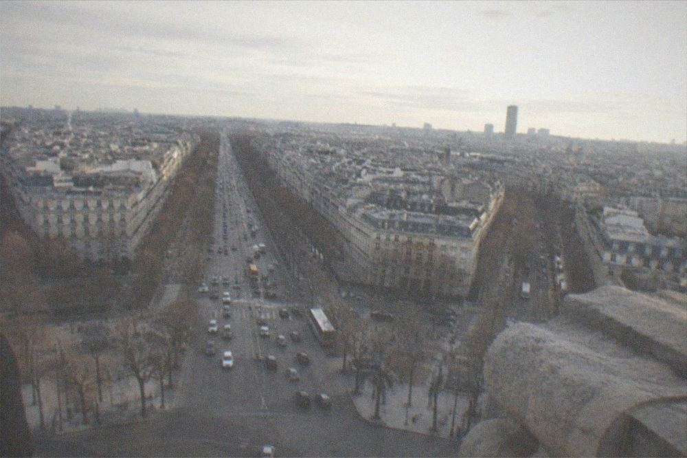 The twelve avenues of the Etoile radiating from the Arc de Triomphe seen from the terrace
