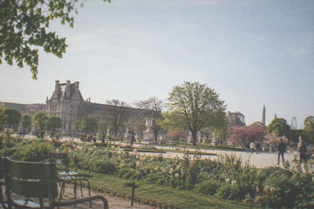 The Tuileries garden stretching between the Louvre and the Place de la Concorde