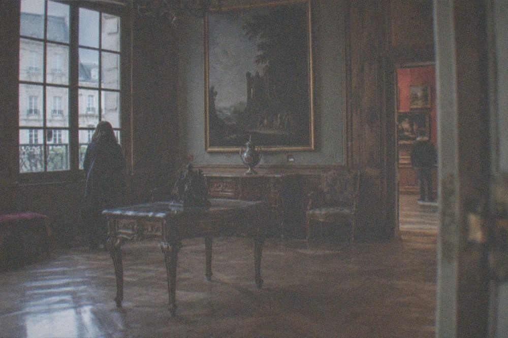 Ornate historic salon interior with wood panelling and paintings in the Carnavalet museum