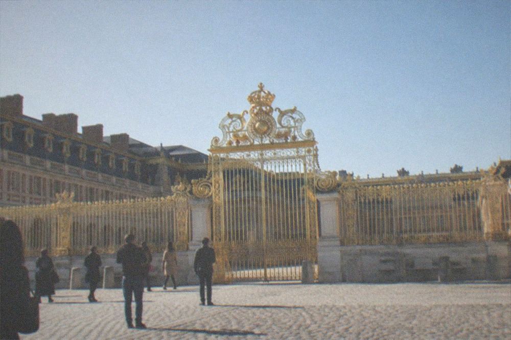 The Versailles estate gates closed on a quiet weekday morning